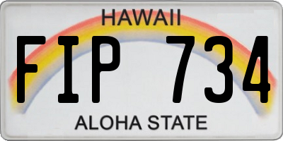 HI license plate FIP734