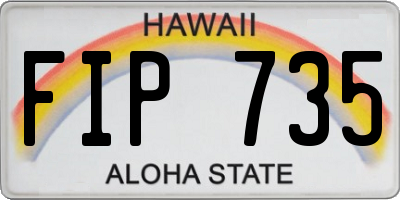 HI license plate FIP735