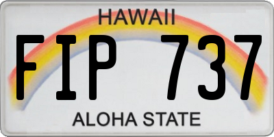 HI license plate FIP737