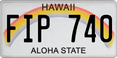 HI license plate FIP740
