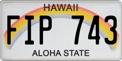 HI license plate FIP743