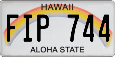HI license plate FIP744