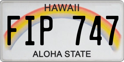 HI license plate FIP747