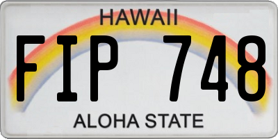HI license plate FIP748