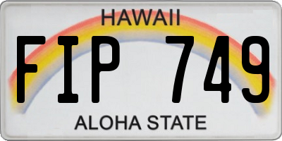 HI license plate FIP749