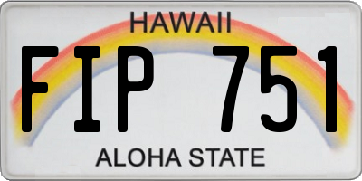 HI license plate FIP751