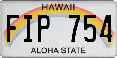 HI license plate FIP754