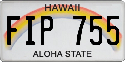 HI license plate FIP755