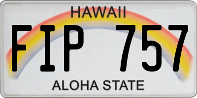 HI license plate FIP757