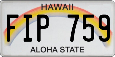 HI license plate FIP759