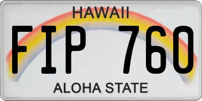 HI license plate FIP760
