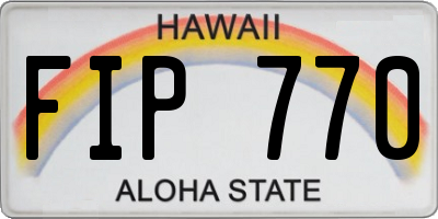 HI license plate FIP770