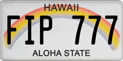 HI license plate FIP777