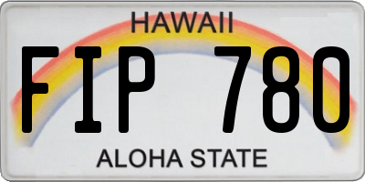 HI license plate FIP780