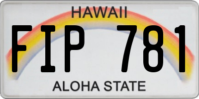 HI license plate FIP781