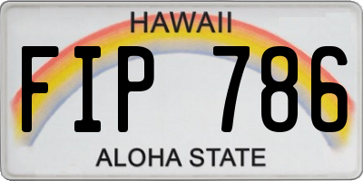 HI license plate FIP786