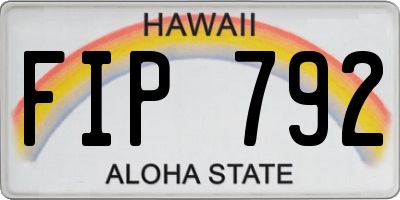 HI license plate FIP792