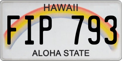 HI license plate FIP793