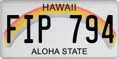 HI license plate FIP794