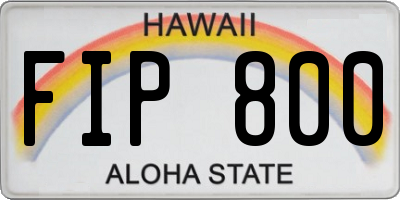 HI license plate FIP800