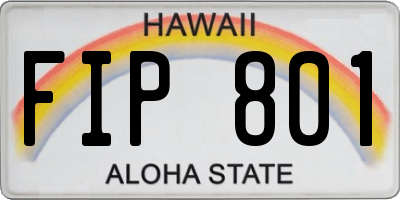 HI license plate FIP801
