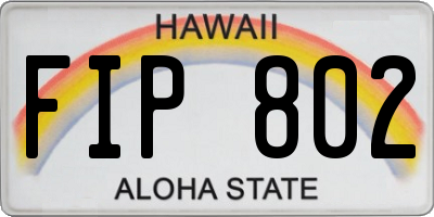 HI license plate FIP802