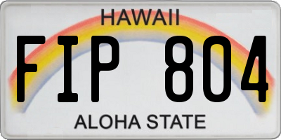 HI license plate FIP804
