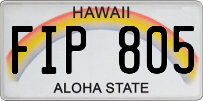 HI license plate FIP805