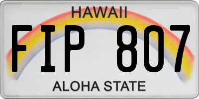 HI license plate FIP807