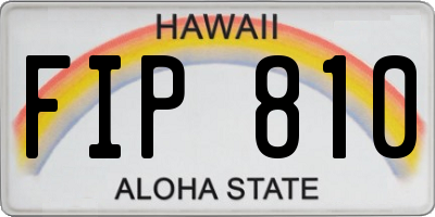 HI license plate FIP810