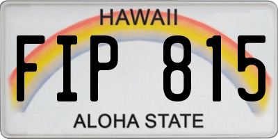 HI license plate FIP815