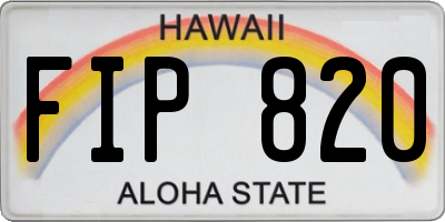 HI license plate FIP820