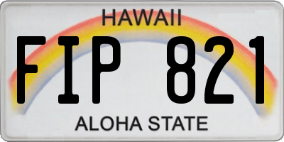 HI license plate FIP821