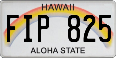HI license plate FIP825