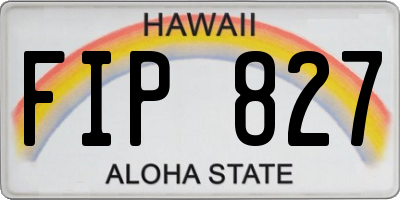 HI license plate FIP827