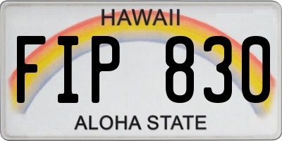 HI license plate FIP830
