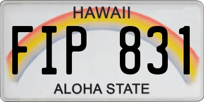 HI license plate FIP831