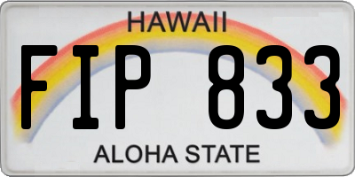 HI license plate FIP833
