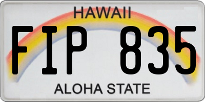HI license plate FIP835