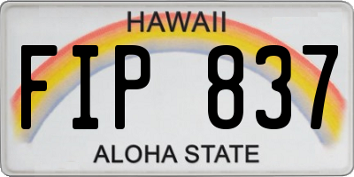 HI license plate FIP837