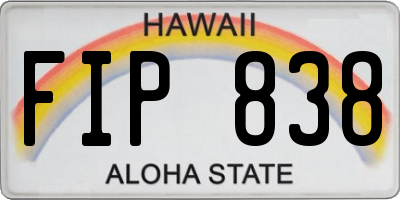 HI license plate FIP838