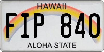 HI license plate FIP840