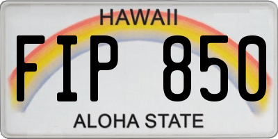 HI license plate FIP850