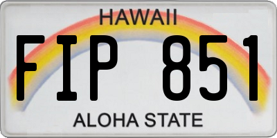 HI license plate FIP851