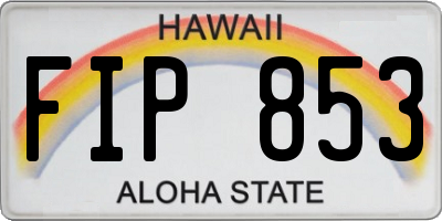 HI license plate FIP853