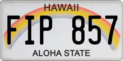 HI license plate FIP857