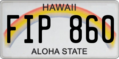 HI license plate FIP860