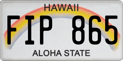 HI license plate FIP865