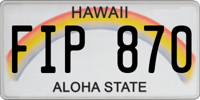 HI license plate FIP870