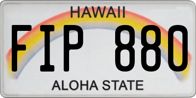 HI license plate FIP880